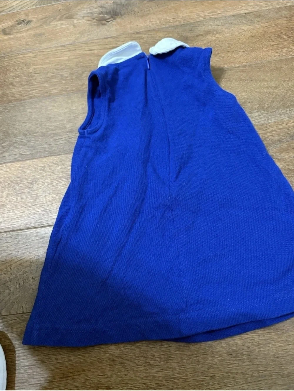 Florence Eiseman Girls Dress 18M Blue Applique Flower Peter Pan Collar Dress